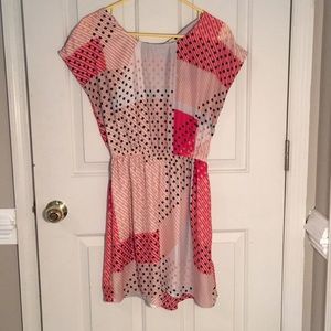 Urban Outfitters Pink Striped & Polka Dot Dress